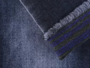 Double Layer Special Denim With Colored Stripe Backside