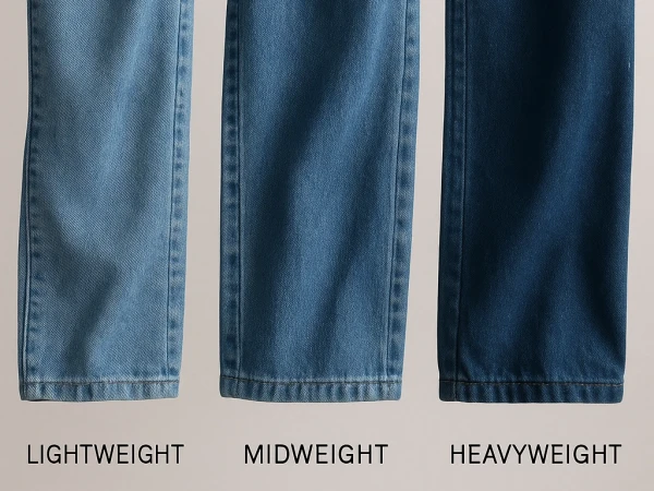 Three denim weights for drape