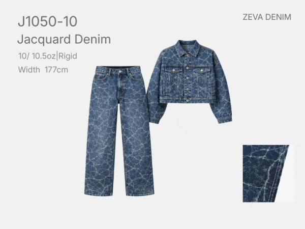 Jacquard Denim Fabric With Cracked Design For Men Jean Jacket Cap Shorts