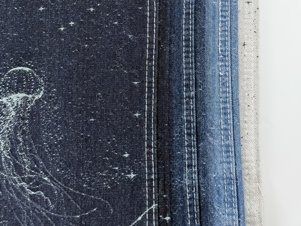 Jacuqard Denim Fabric With Deep Sea Pattern 1