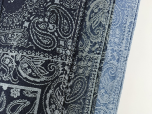 J1051-paisley-jacquard-denim-fabric-wash-effect-closeup