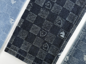 chessboard-jacquard-denim-knight-pattern-woven-denim-closeup