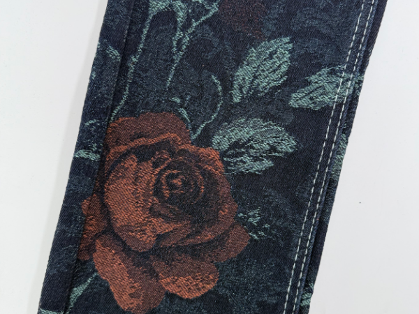 red rose denim fabric
