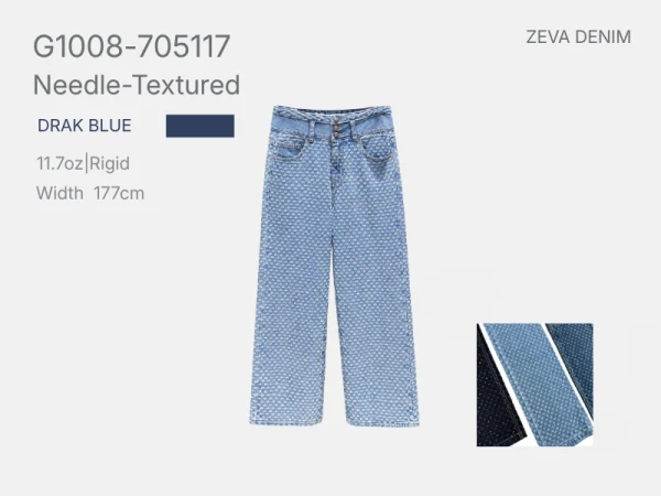 Small Broken Rhythm Needle-Punched Denim
