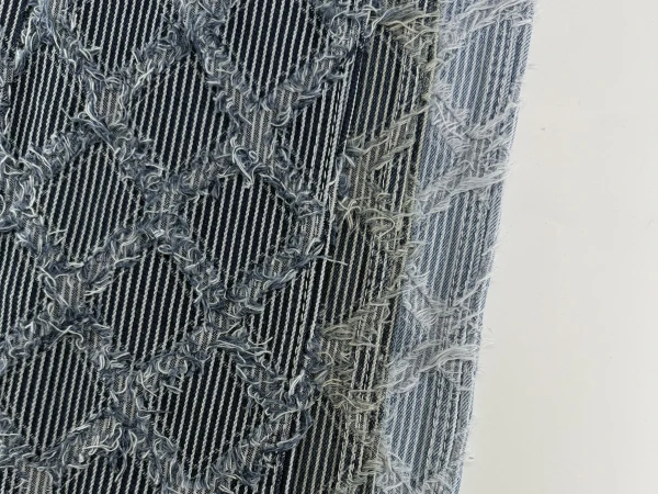 Diamond & Stripe Clipped Denim More Stylish Jacquard Denim For Lady Jean & Kid Jean