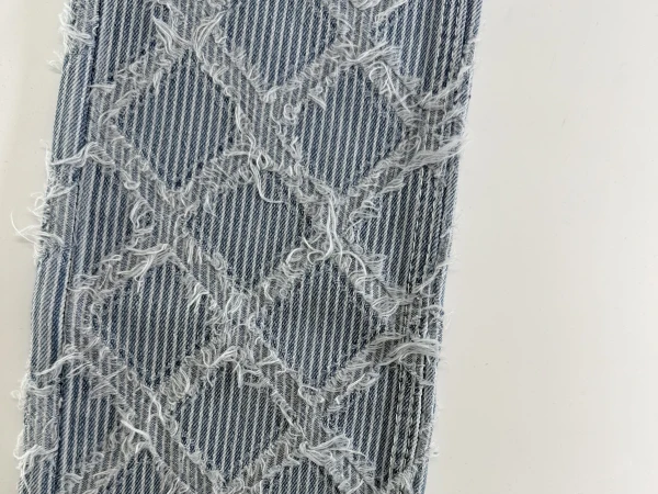 Diamond & Stripe Clipped Denim More Stylish Jacquard Denim For Lady Jean & Kid Jean