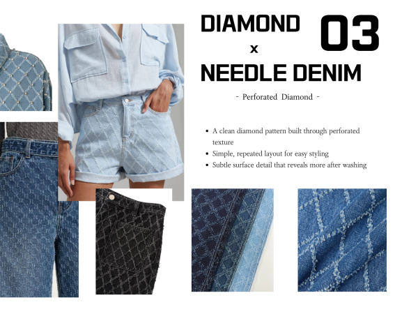 Needle-Punched Denim Stylish Denim Fabric For Lady and Men Jean