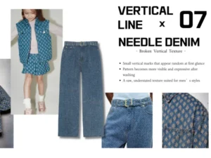 vertical-line-needle-denim-fabric-collection-textured-denim-lookbook