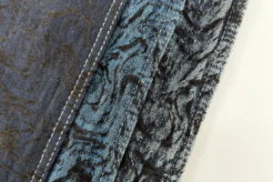 Warped Motion Flocking Jacquard Denim Chenille Jacquard For Baggy Jean