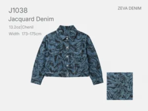 Warped Motion Flockingn Jacquard Denim Tela Ideal for Uniex Jacket_