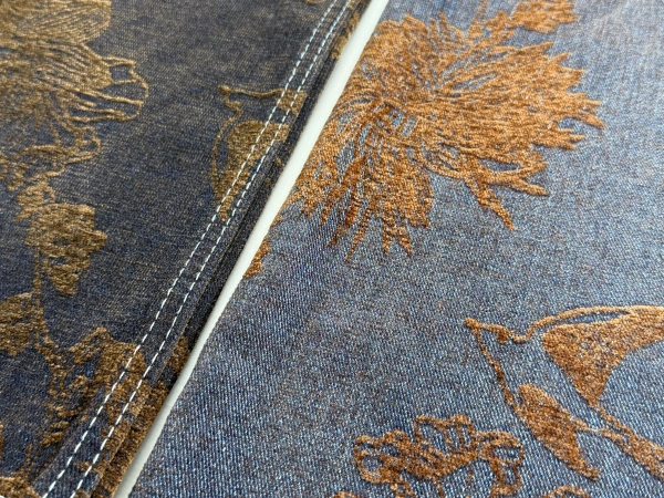 brown-floral-chenille-denim-texture-jacquard-fabric-detail